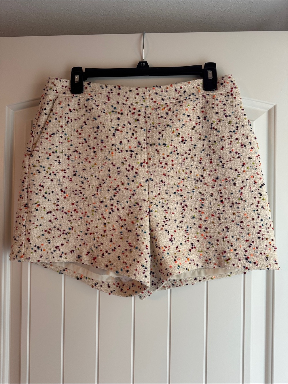Express High-Waist Cream Confetti Tweed Women's Shorts